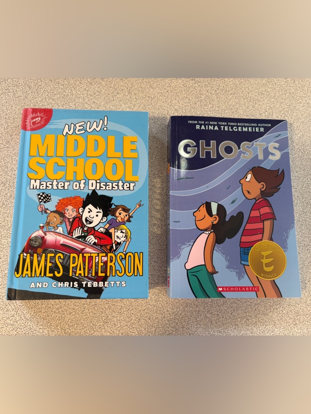(2/$40) Middle School Novel & Ghost Graphic Novel